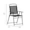 Flash Furniture Black Folding Sling Patio Chairs with Armrests, 4PK 4-GM-SC098-BK-GG - alternate 5